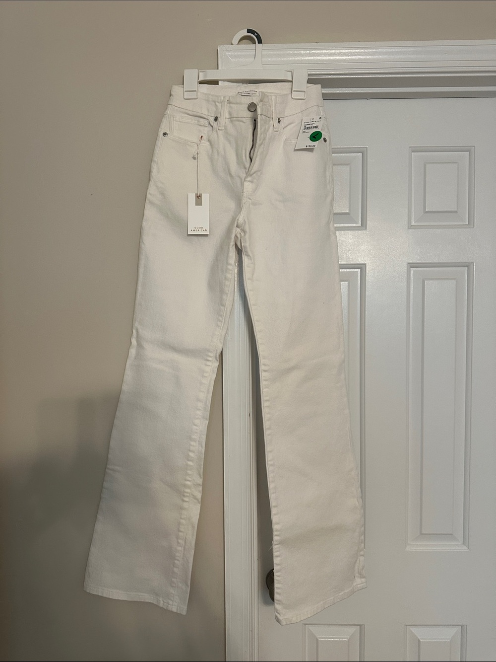 Good American Women's White High-Rise flare Jeans